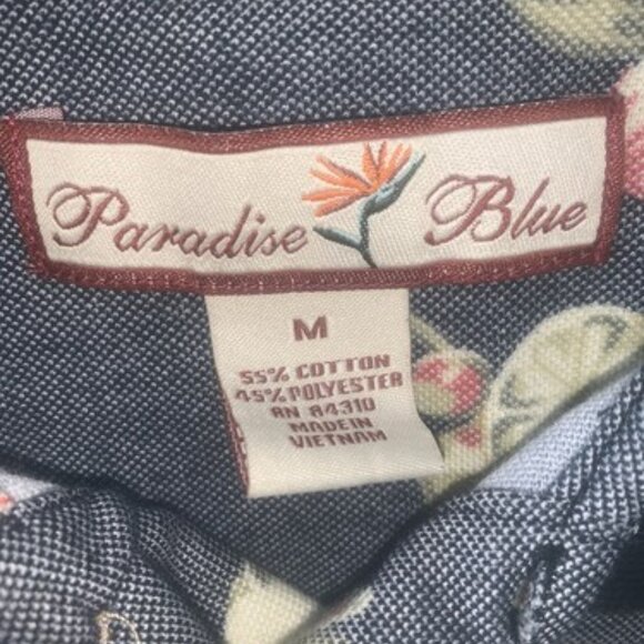 Vintage Paradise Blue Hawaiian Style Men's XL Car Theme Polo Shirt Size M - Picture 2 of 7